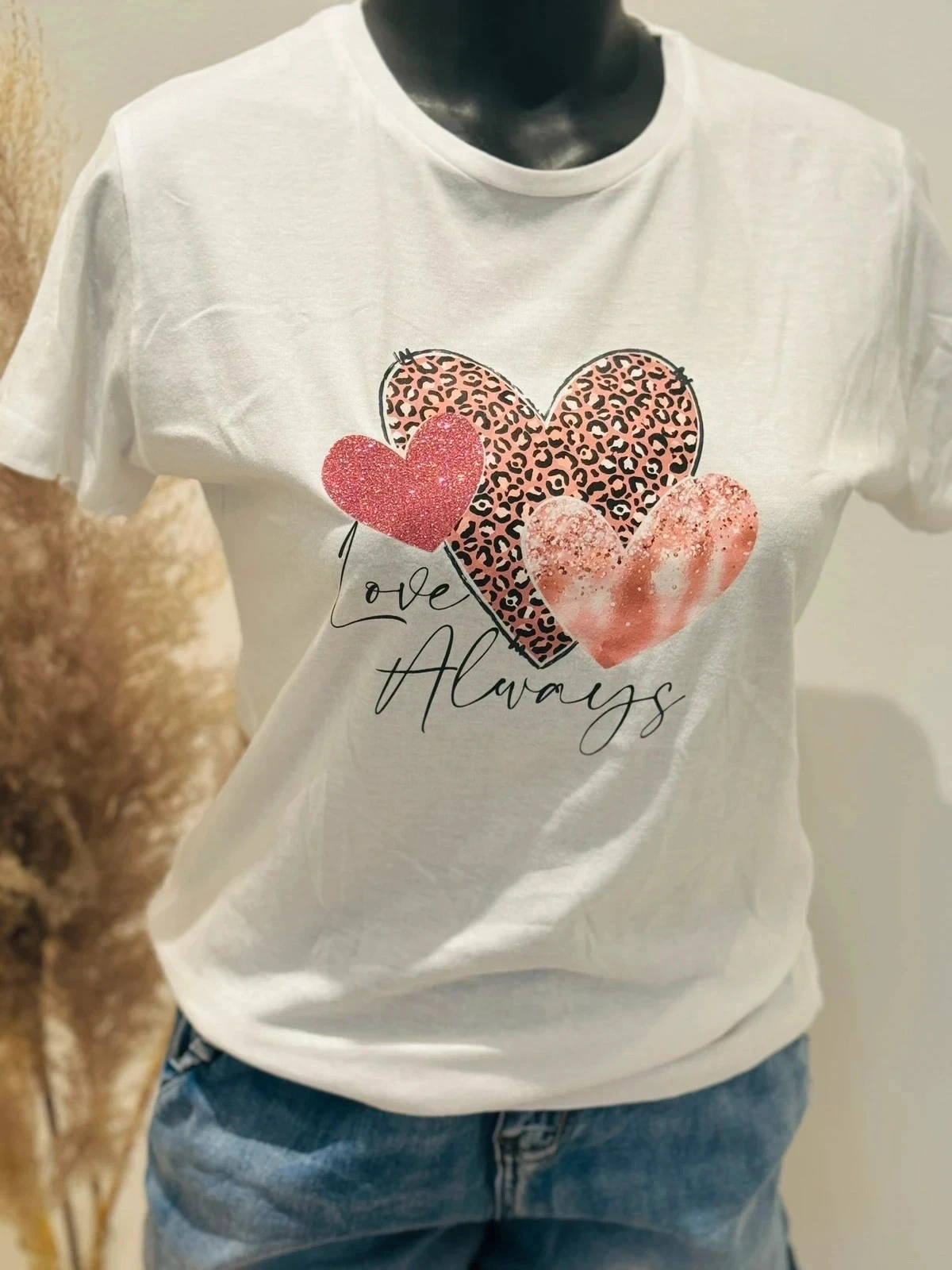 t-shirt voor dames met roze hart motief T34/38 – photo 3